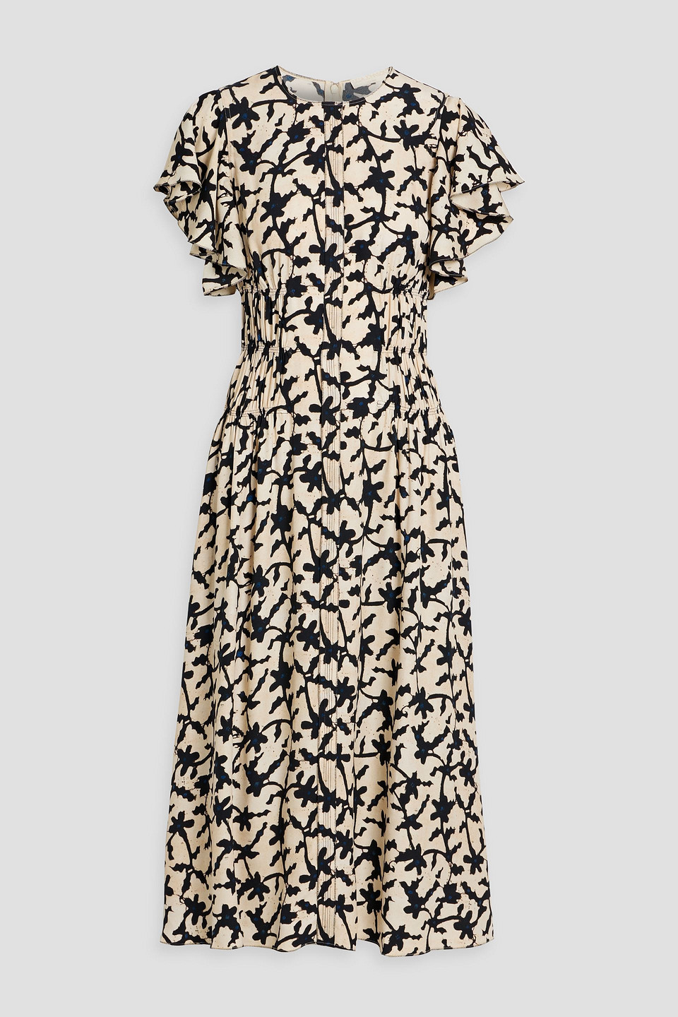 Ulla Johnson Anais Ruffled Printed Crepe Midi Dress