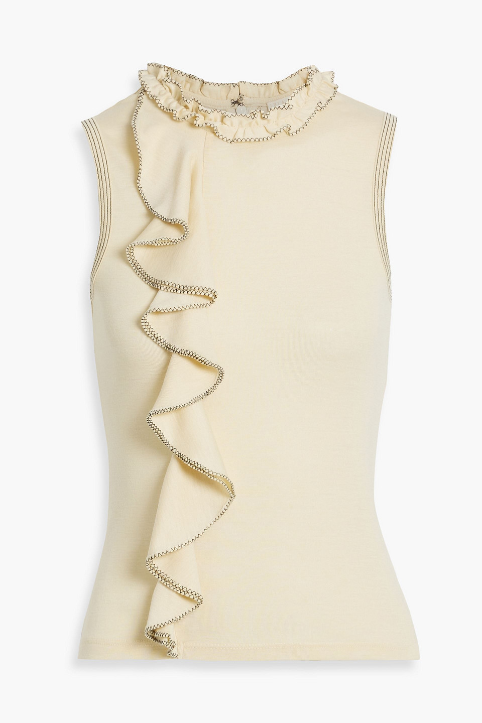 Ulla Johnson Brea Ruffled Wool Top