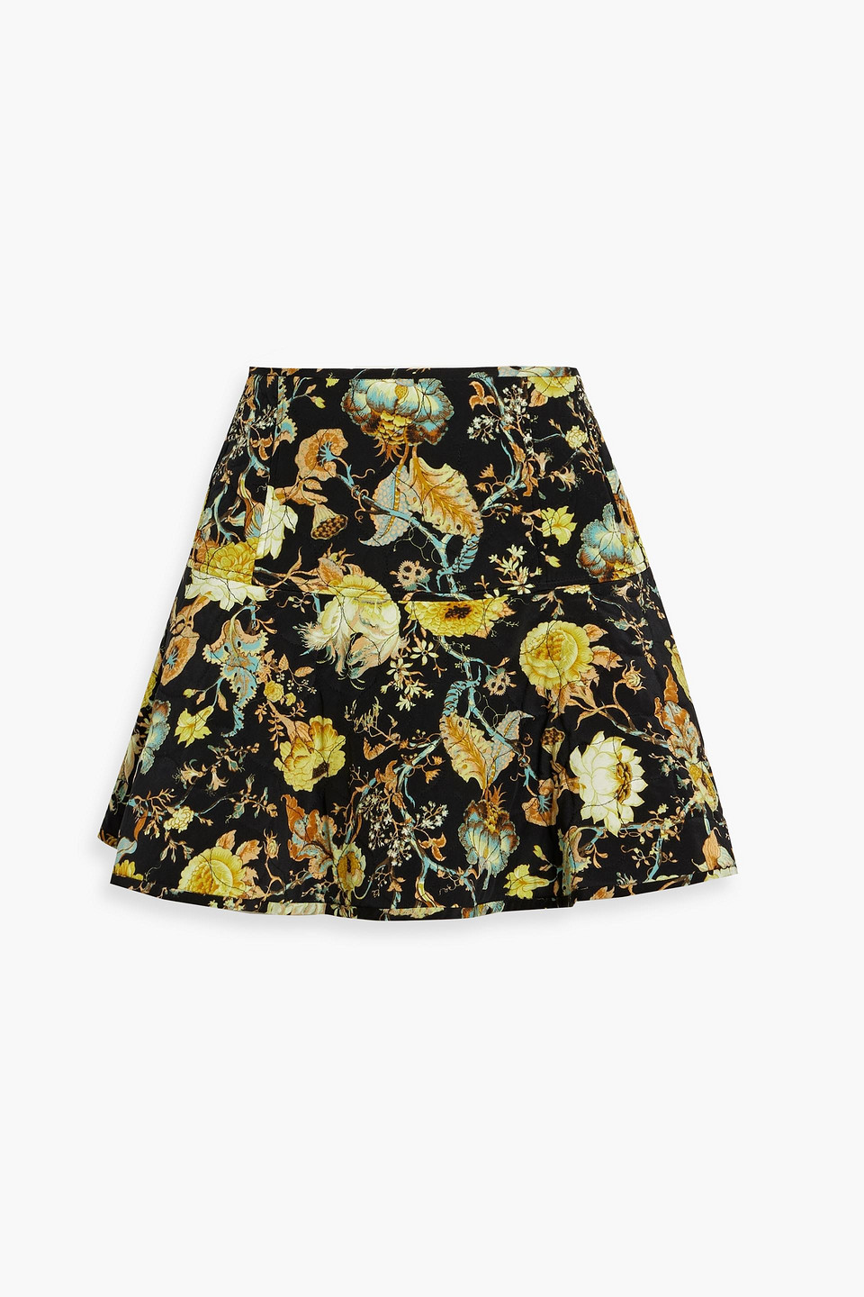 Ulla Johnson Ryla Quilted Floral-print Silk Mini Skirt