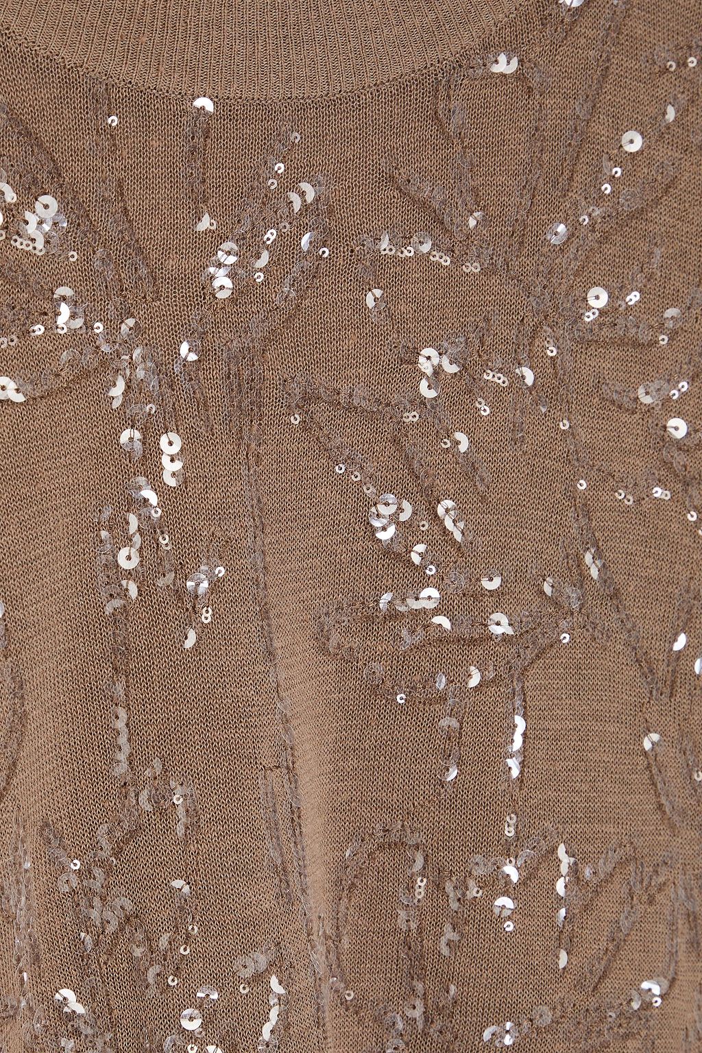 BRUNELLO CUCINELLI Pullover aus einer Leinenmischung mit Pailletten