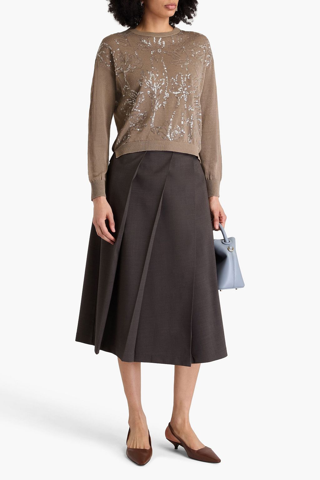 BRUNELLO CUCINELLI Pullover aus einer Leinenmischung mit Pailletten