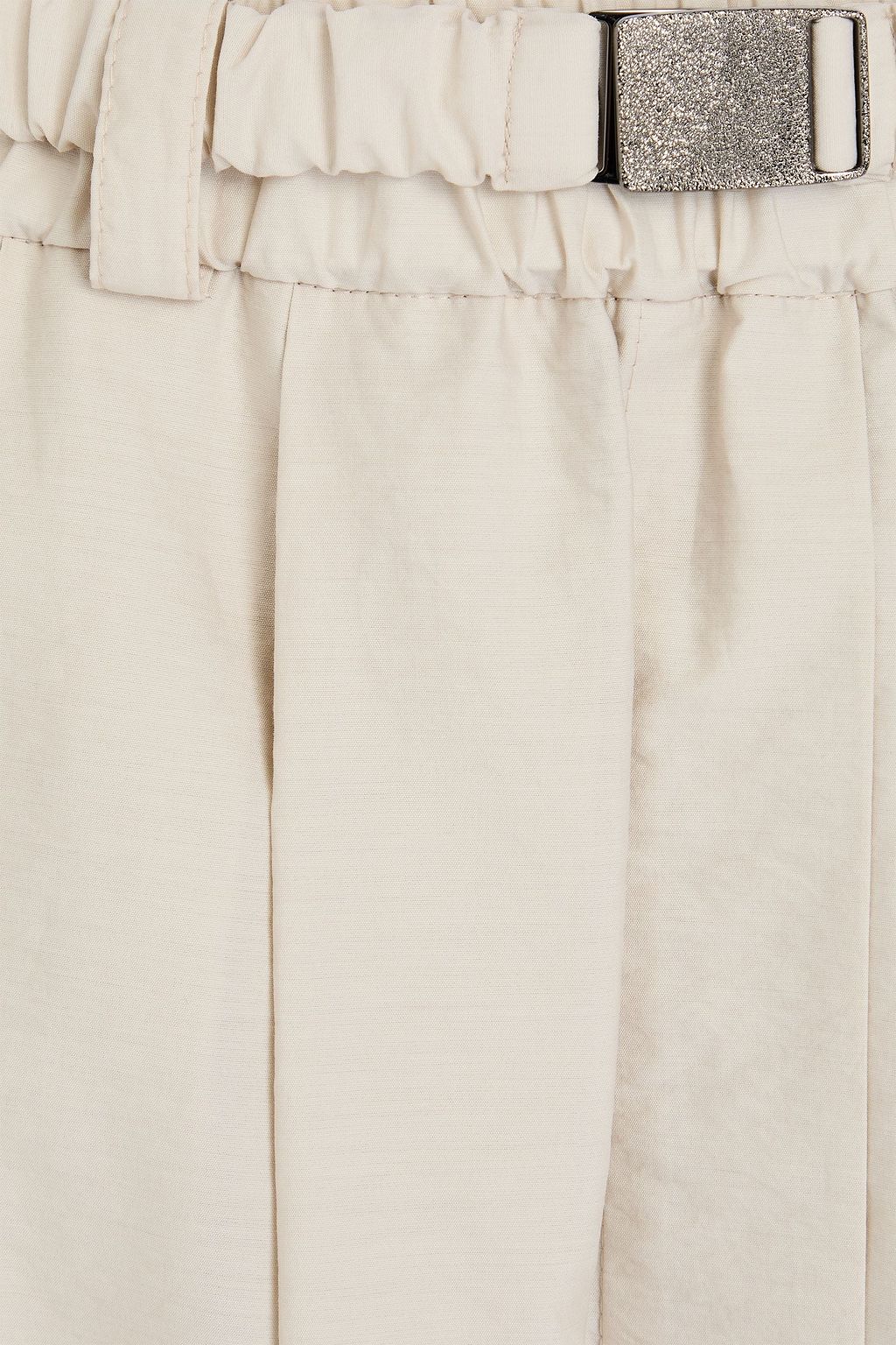 BRUNELLO CUCINELLI Belted pleated cotton-blend poplin midi skirt