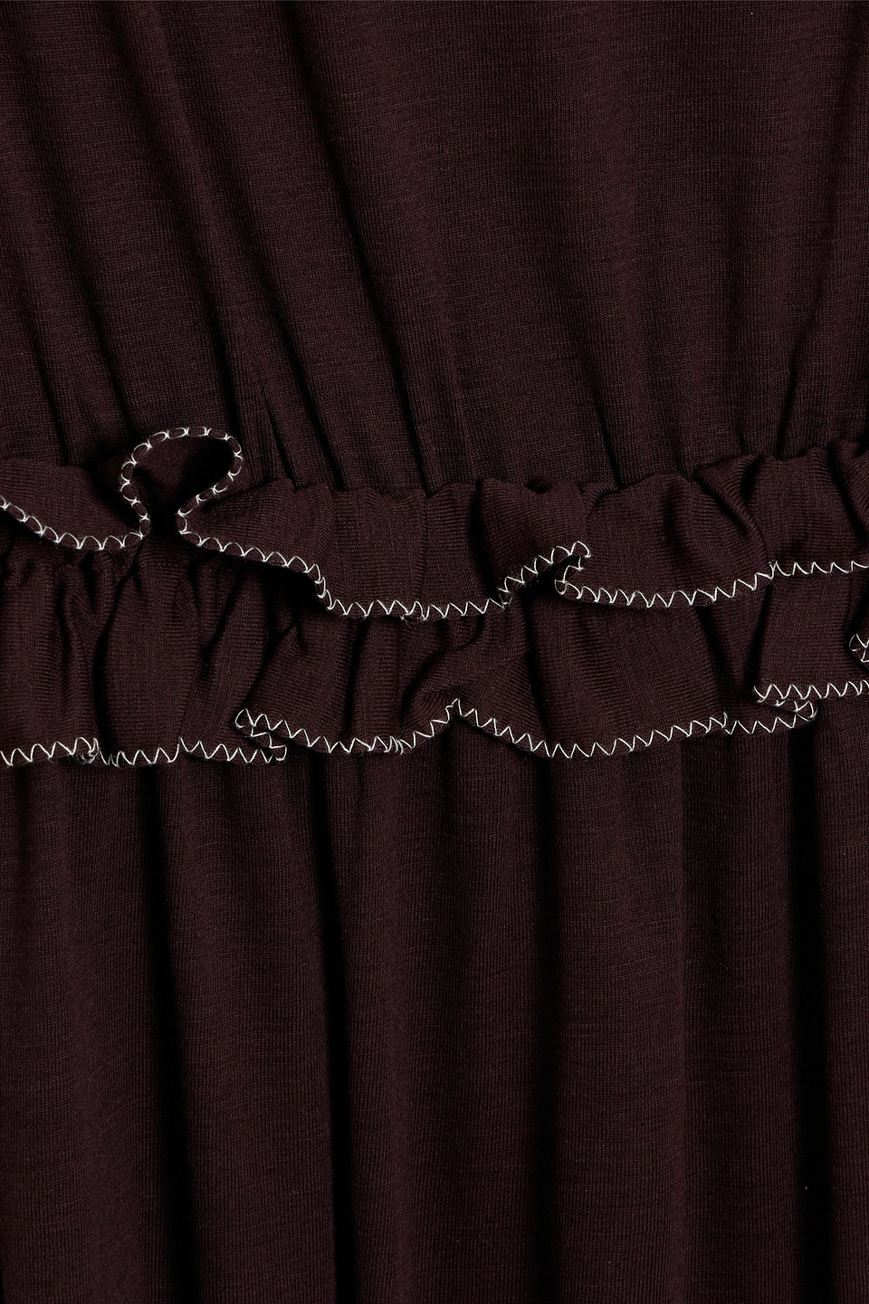 Ulla Johnson Gemma Ruffled Wool Turtleneck Maxi Dress In Burgundy