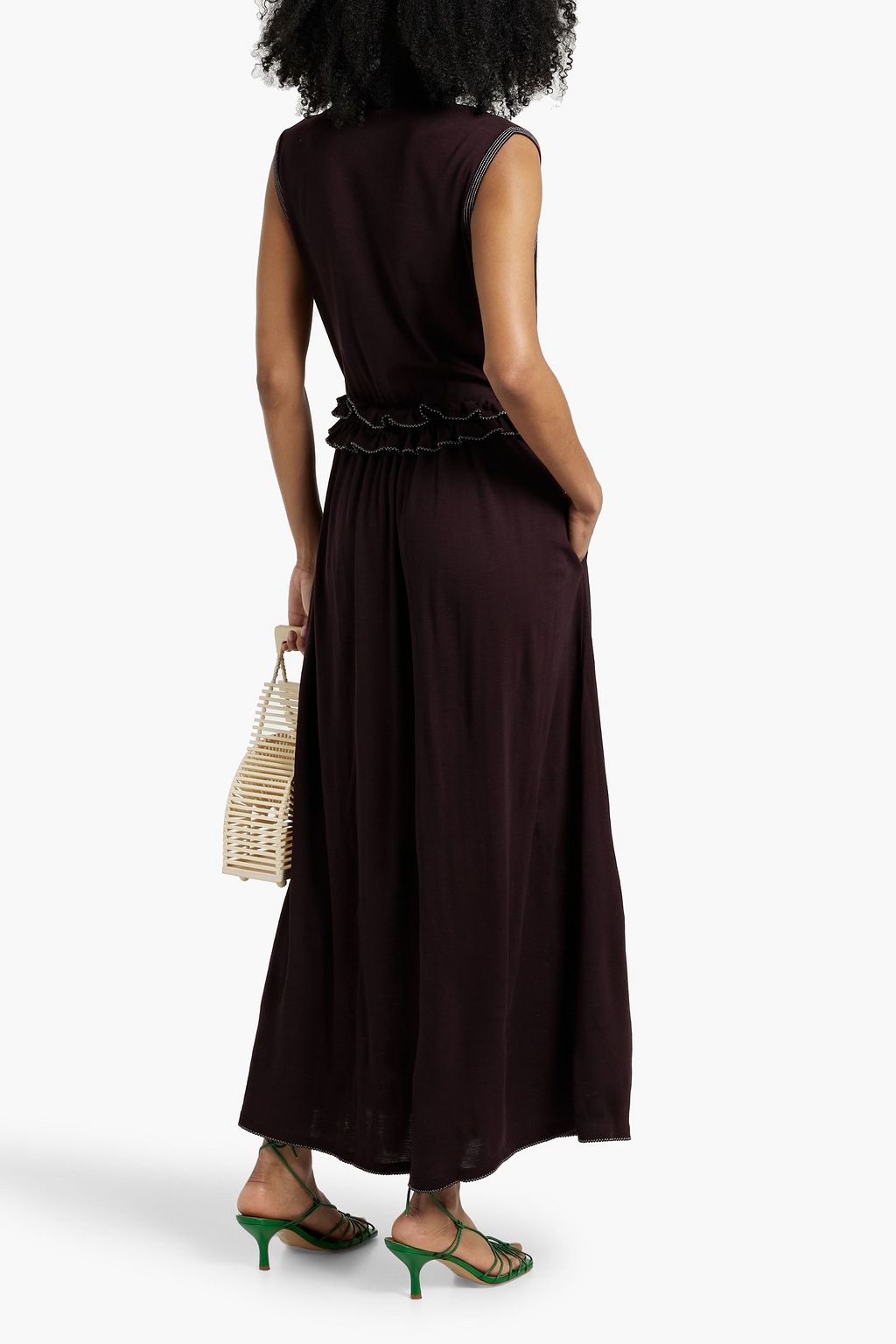 ULLA JOHNSON Gemma ruffled wool turtleneck maxi dress