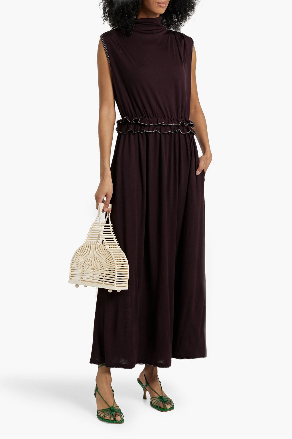 ULLA JOHNSON Gemma ruffled wool turtleneck maxi dress