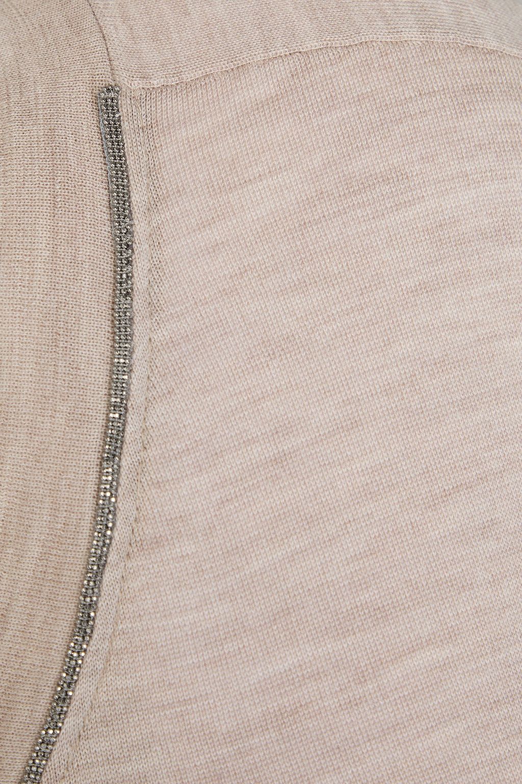 BRUNELLO CUCINELLI كنزة رياضية من مزيج الحرير والكشمير مزينة بالخرز