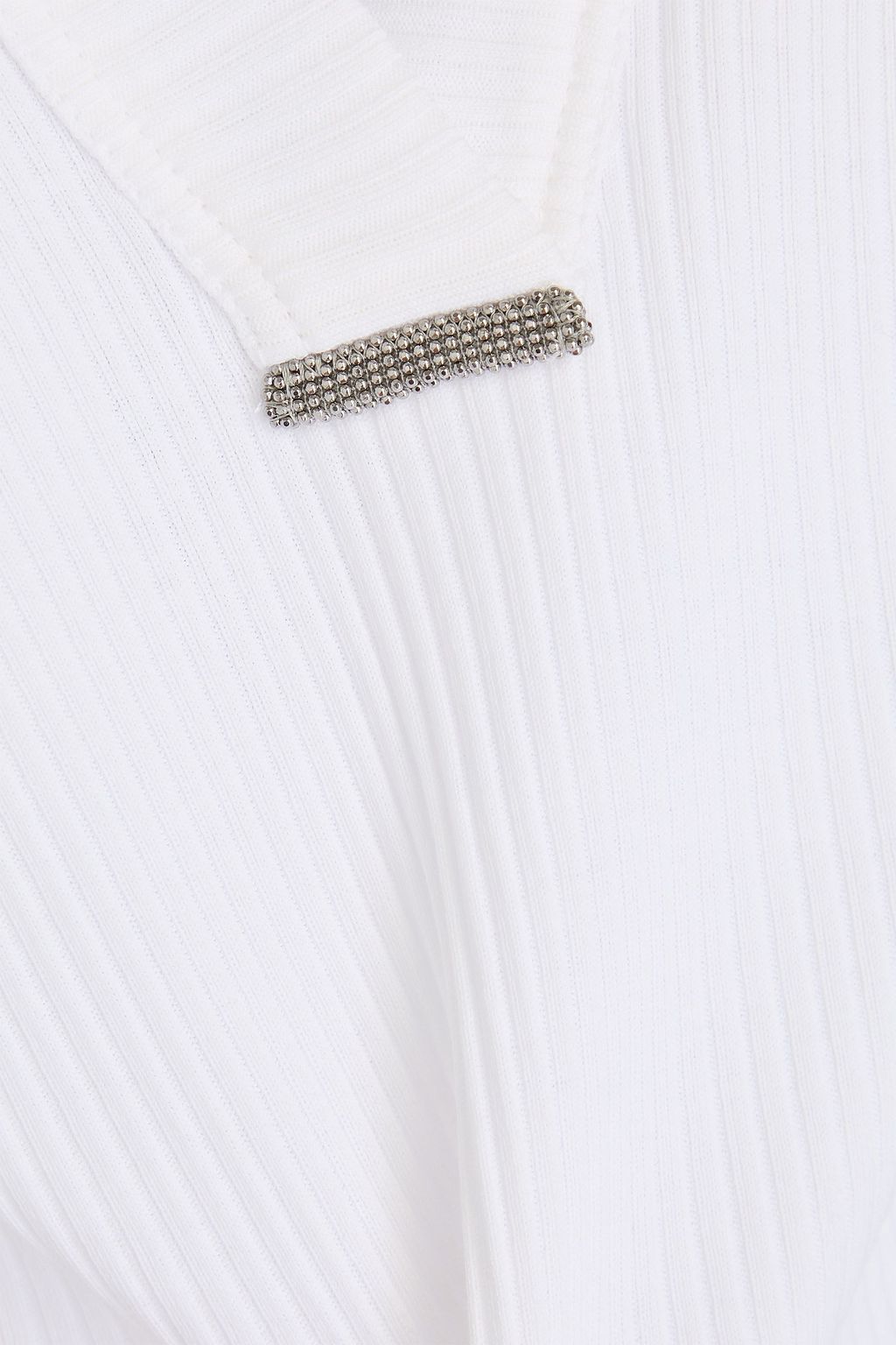 BRUNELLO CUCINELLI Bead-embellished ribbed cotton sweater