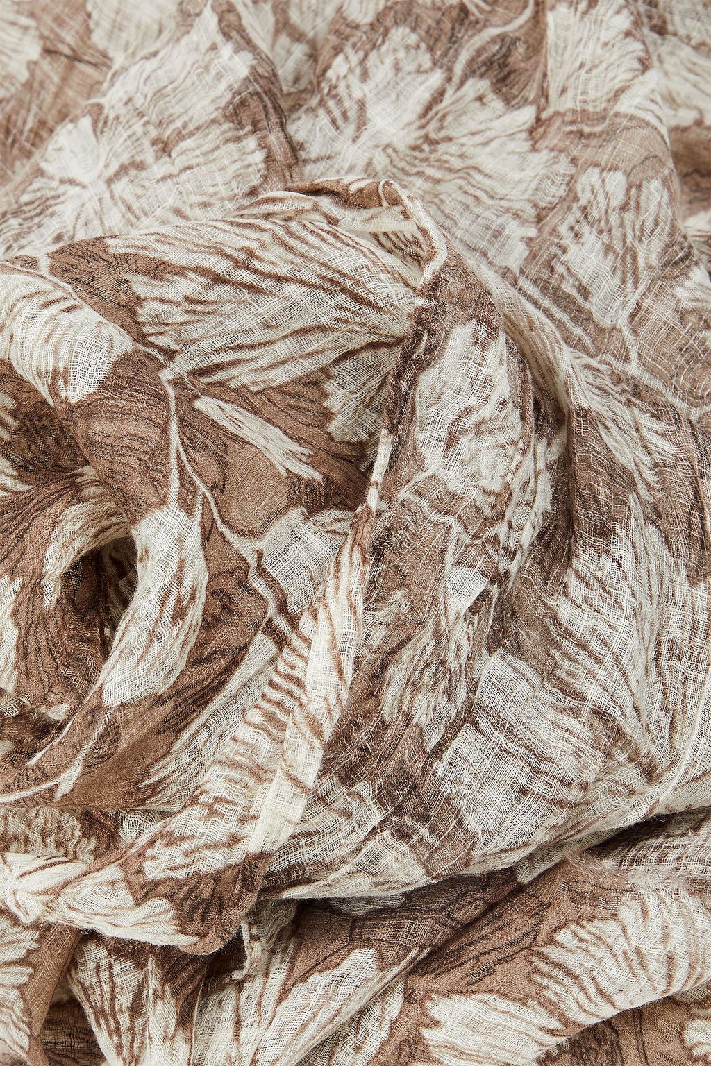 BRUNELLO CUCINELLI Schal aus Leinen-Gaze mit floralem Print