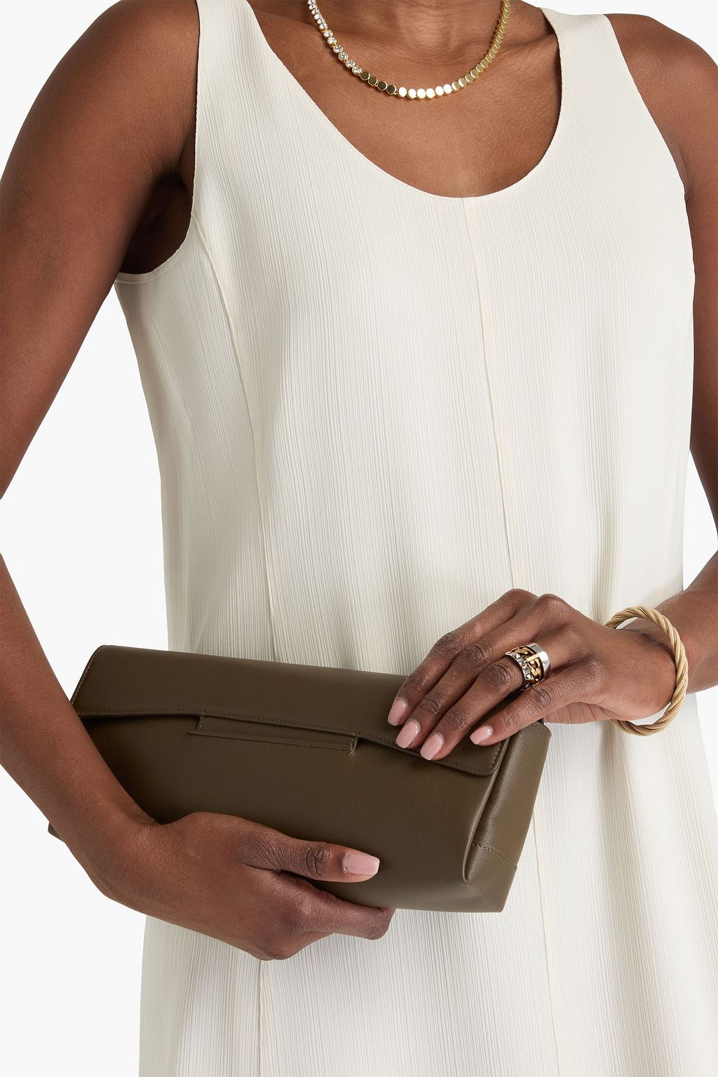 TOTEME Soft T leather clutch