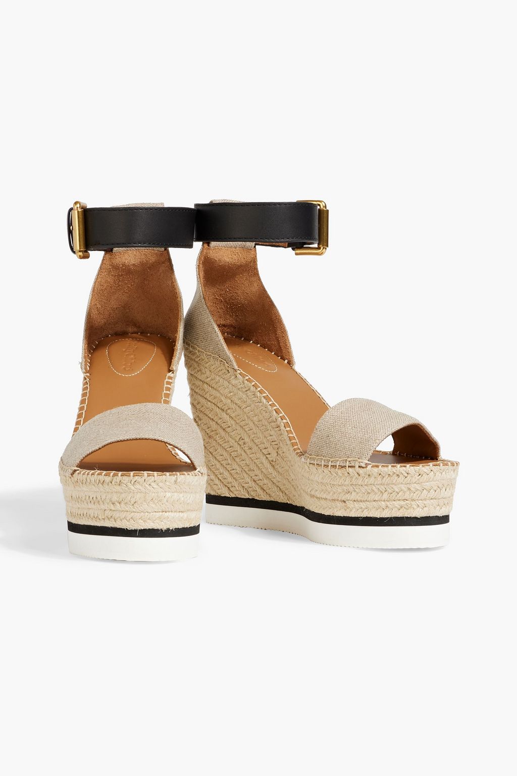 SEE BY CHLOÉ Glyn leather and canvas espadrille wedge sandals