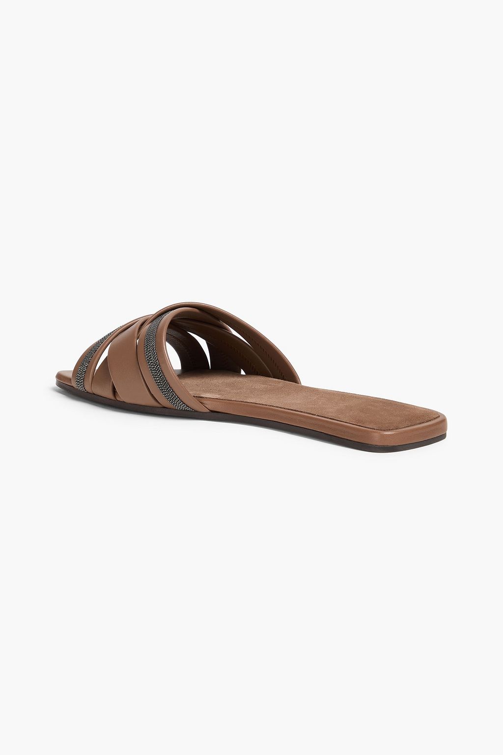 BRUNELLO CUCINELLI 비즈 장식 가죽 샌들