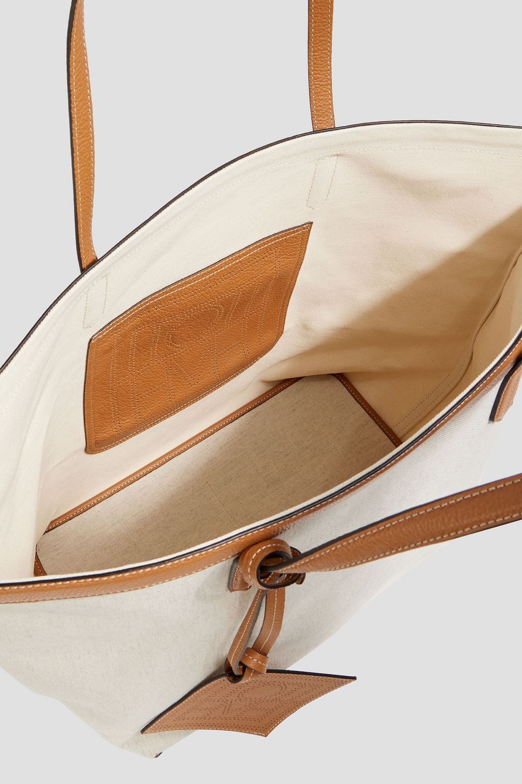TOTEME Leather-trimmed canvas tote