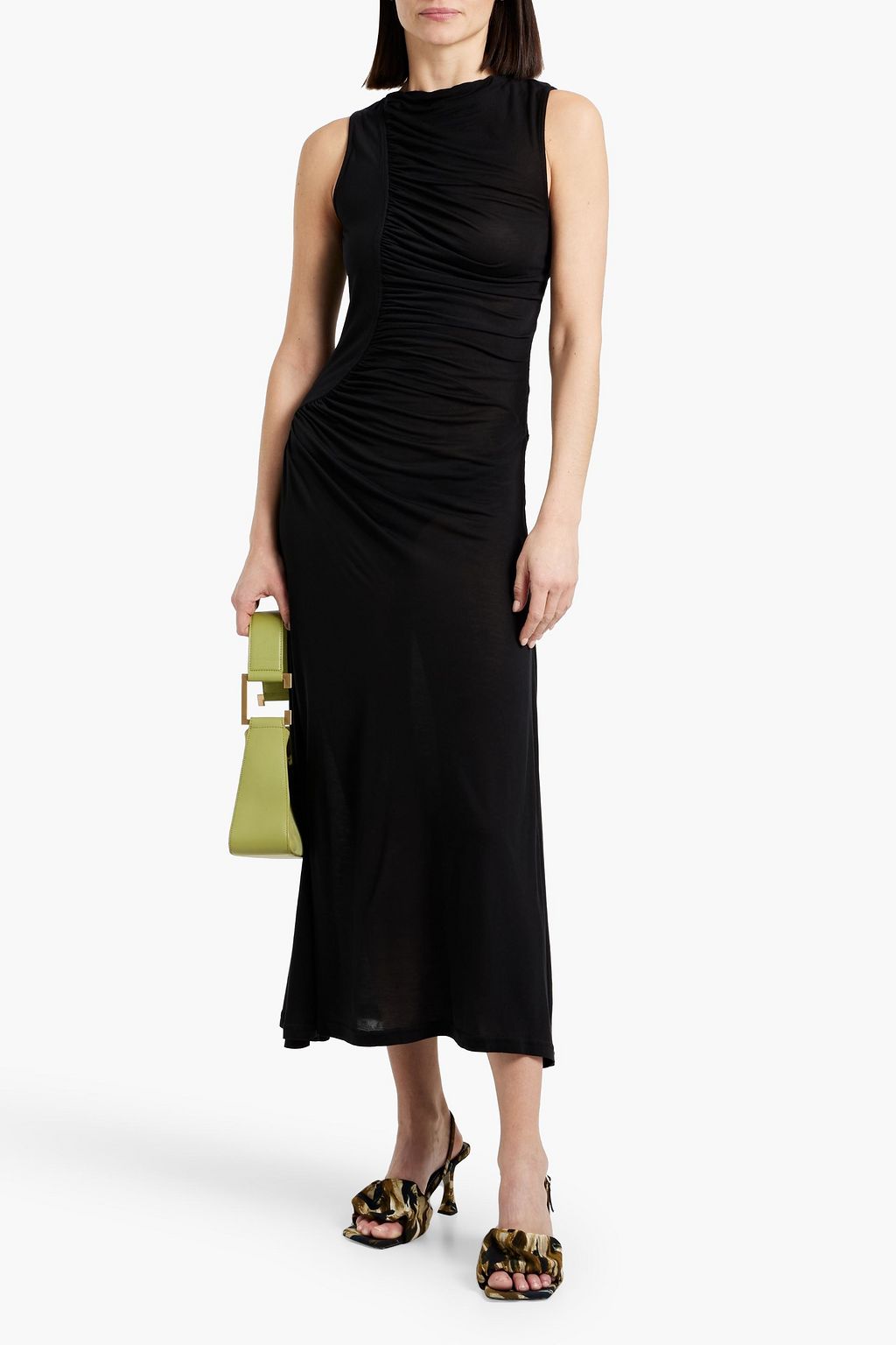 ULLA JOHNSON Livia ruched Lyocell-jersey midi dress