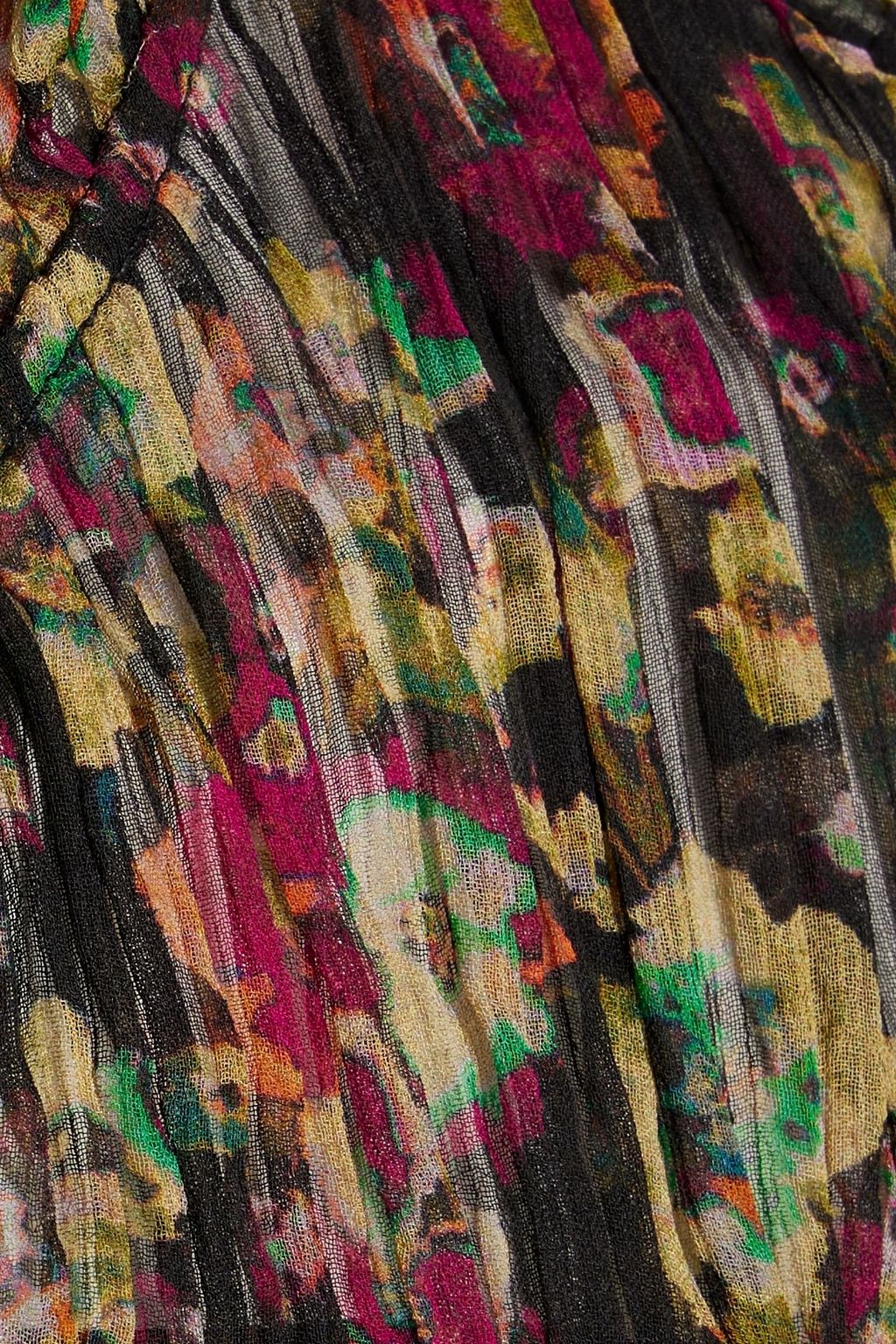 ULLA JOHNSON Georgina ruffled printed silk-georgette top