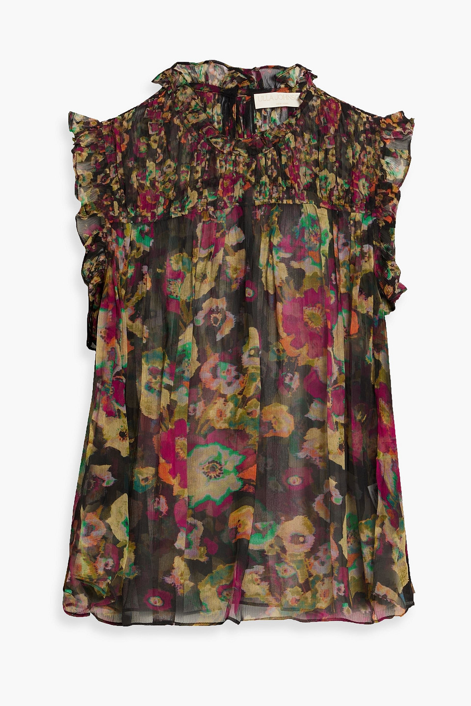 Ulla Johnson Georgina Ruffled Printed Silk-georgette Top