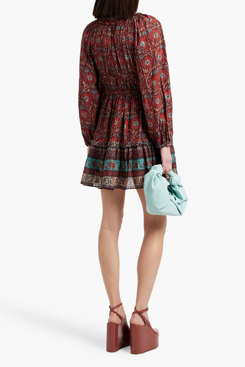 ULLA JOHNSON Val printed cotton-blend mini dress