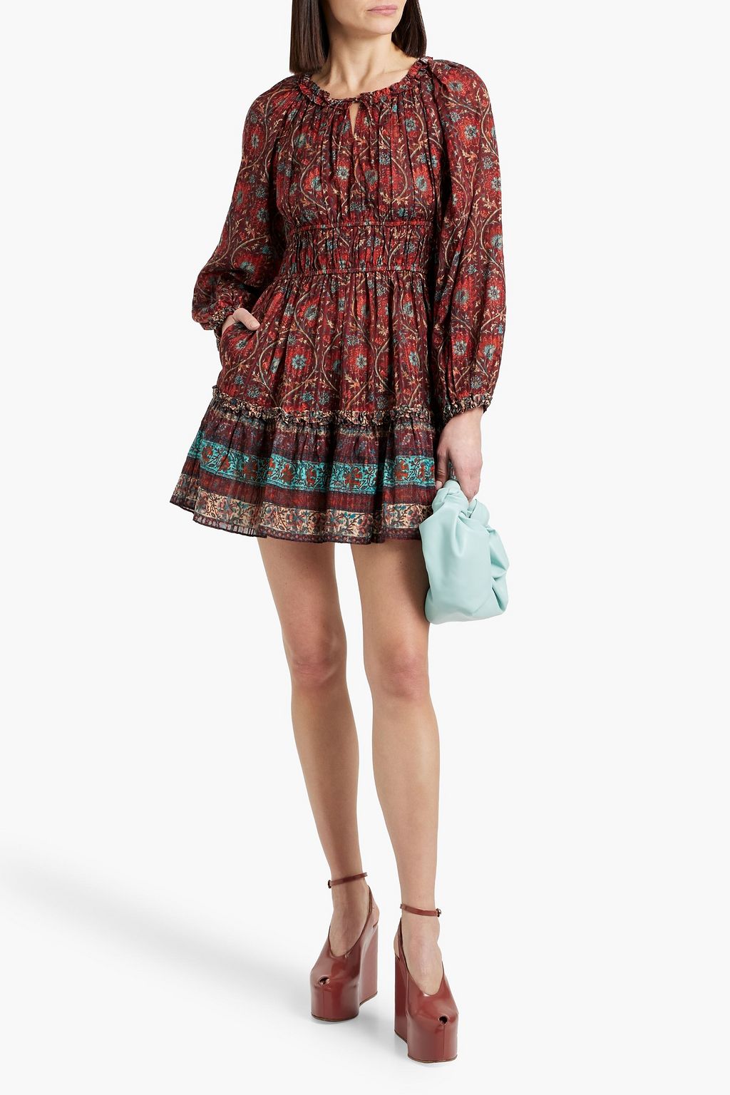 ULLA JOHNSON Val printed cotton-blend mini dress