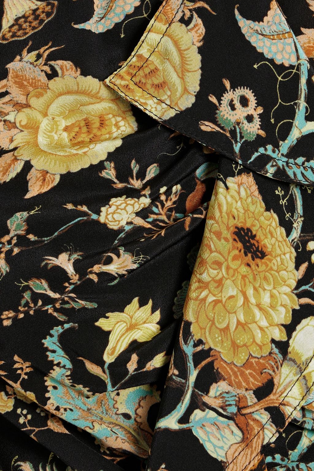 ULLA JOHNSON Salima ruffled floral-print silk-crepe mini dress