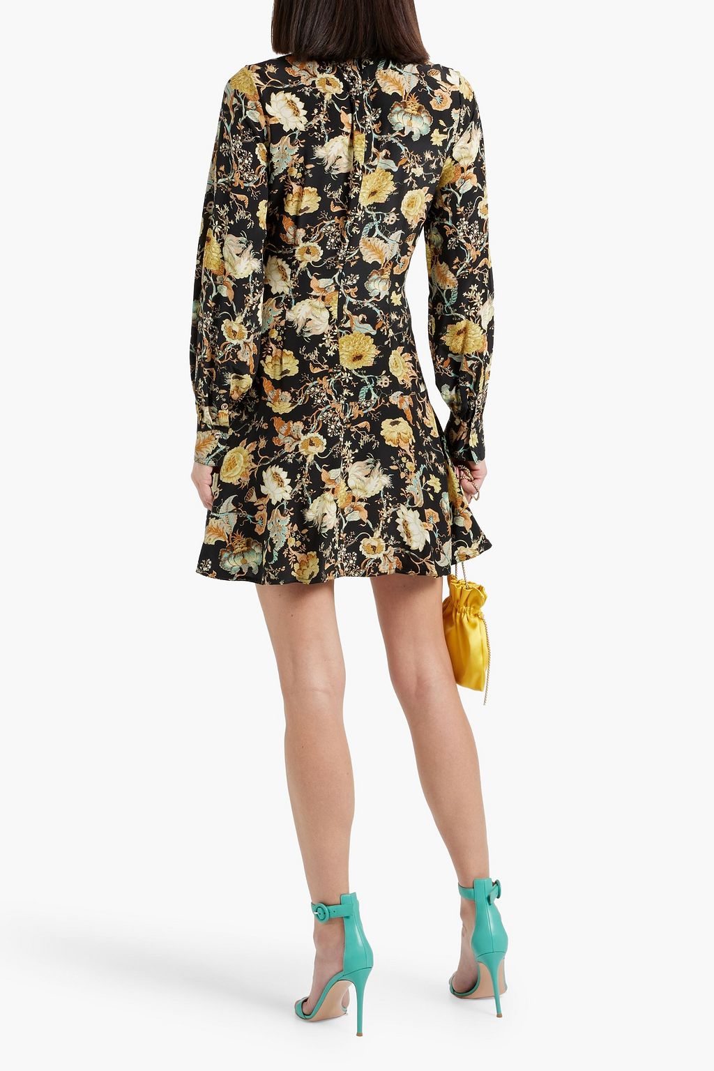 ULLA JOHNSON Salima ruffled floral-print silk-crepe mini dress