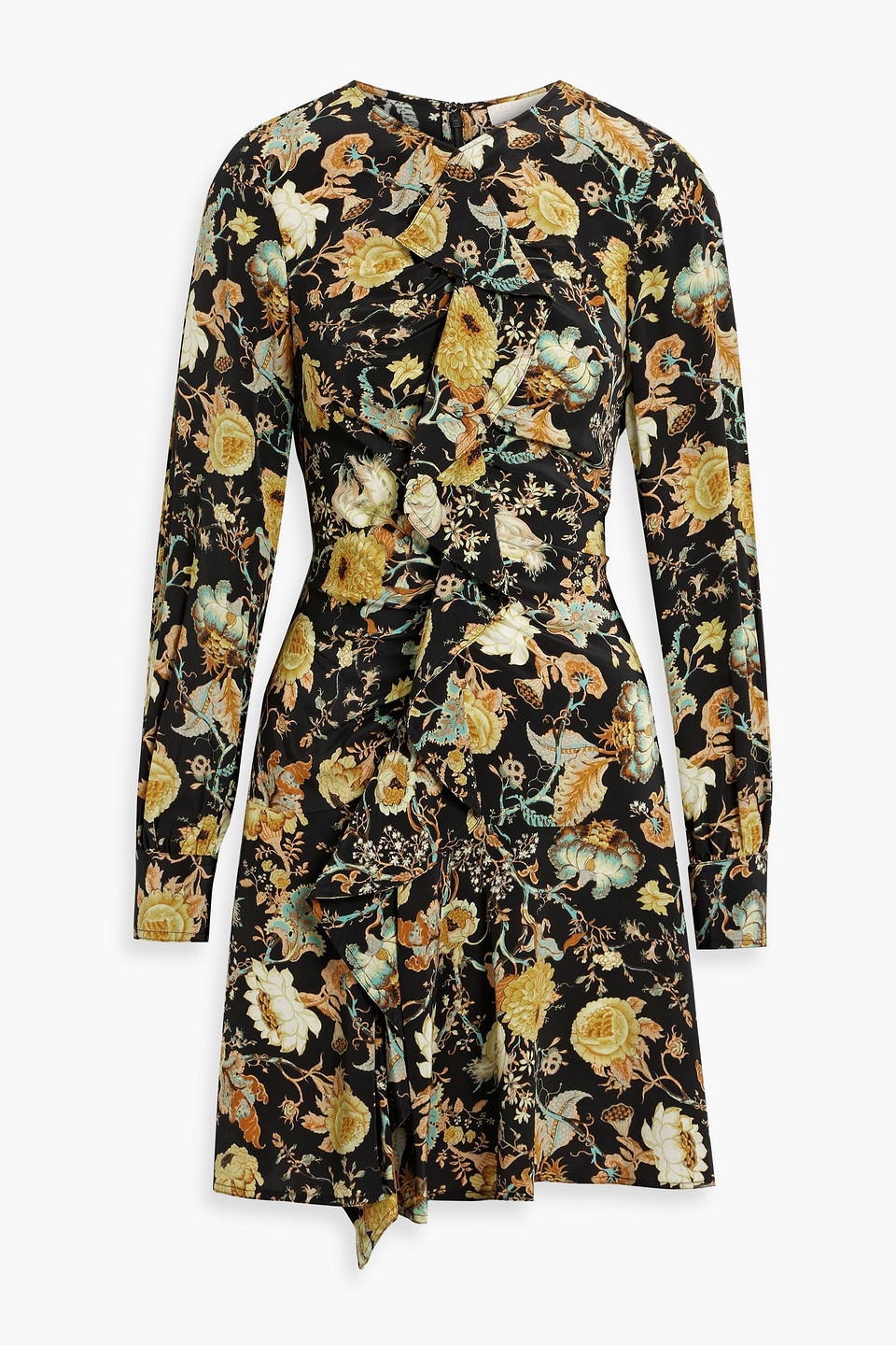 Ulla Johnson Salima Ruffled Floral-print Silk-crepe Mini Dress