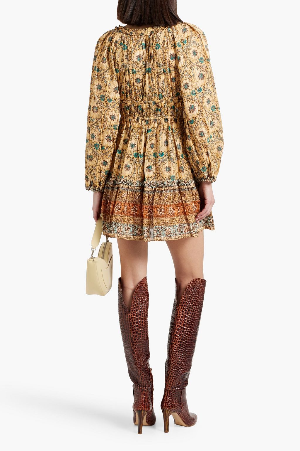ULLA JOHNSON Val printed cotton-blend mini dress