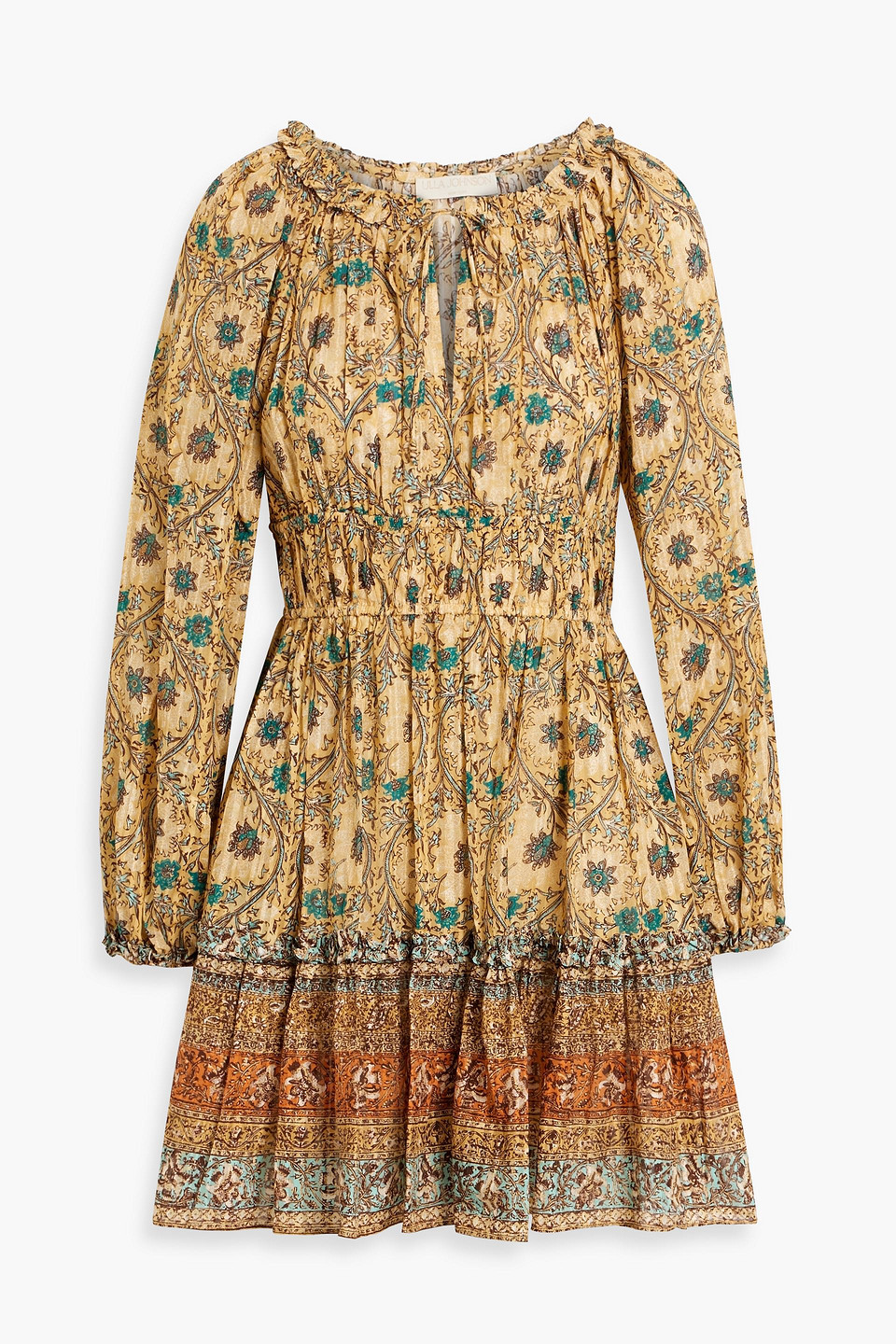 Ulla Johnson Val Gathered Printed Cotton-blend Mini Dress
