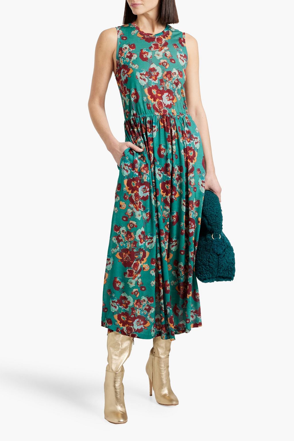 ULLA JOHNSON Irina printed Lyocell-jersey midi dress