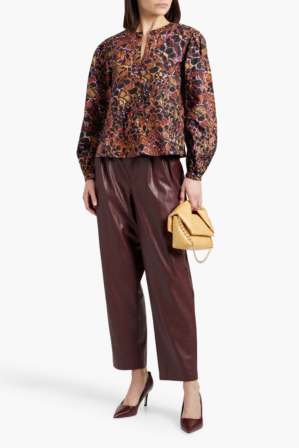 ULLA JOHNSON Llara printed cotton-poplin top