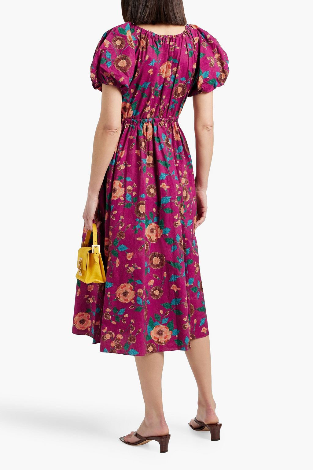 ULLA JOHNSON Vika printed cotton-poplin midi dress