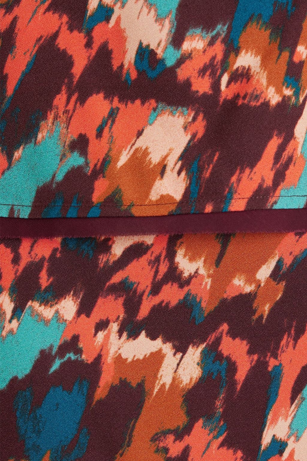 ULLA JOHNSON Danica draped printed crepe midi skirt