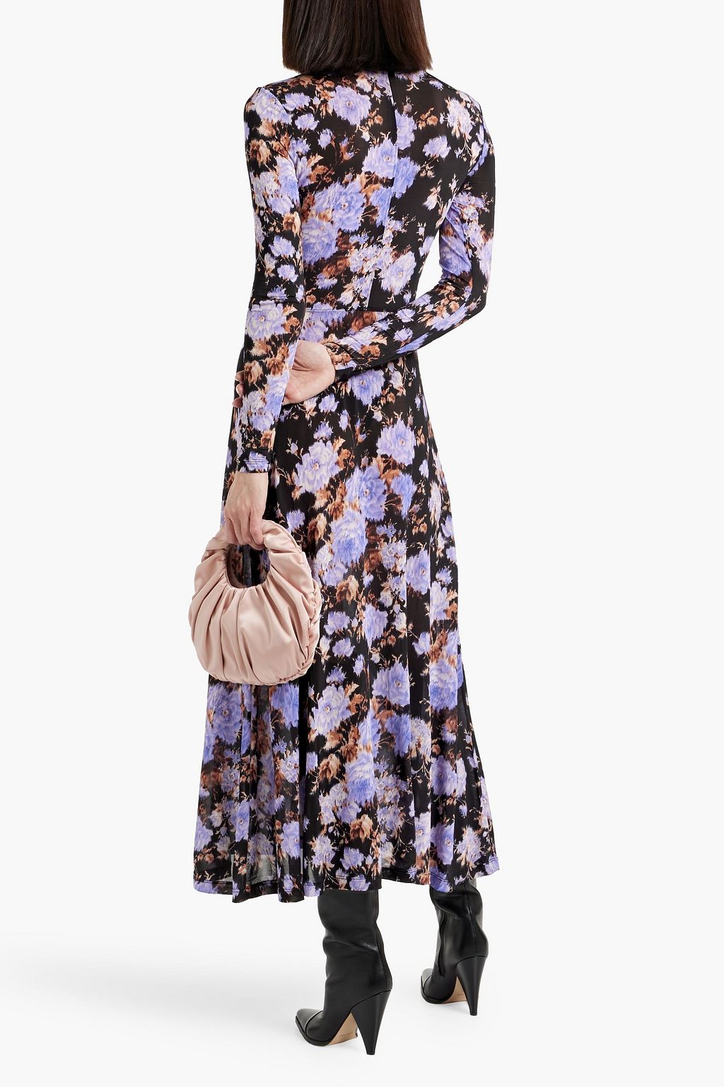 ULLA JOHNSON Naia ruched floral-print stretch-jersey midi dress