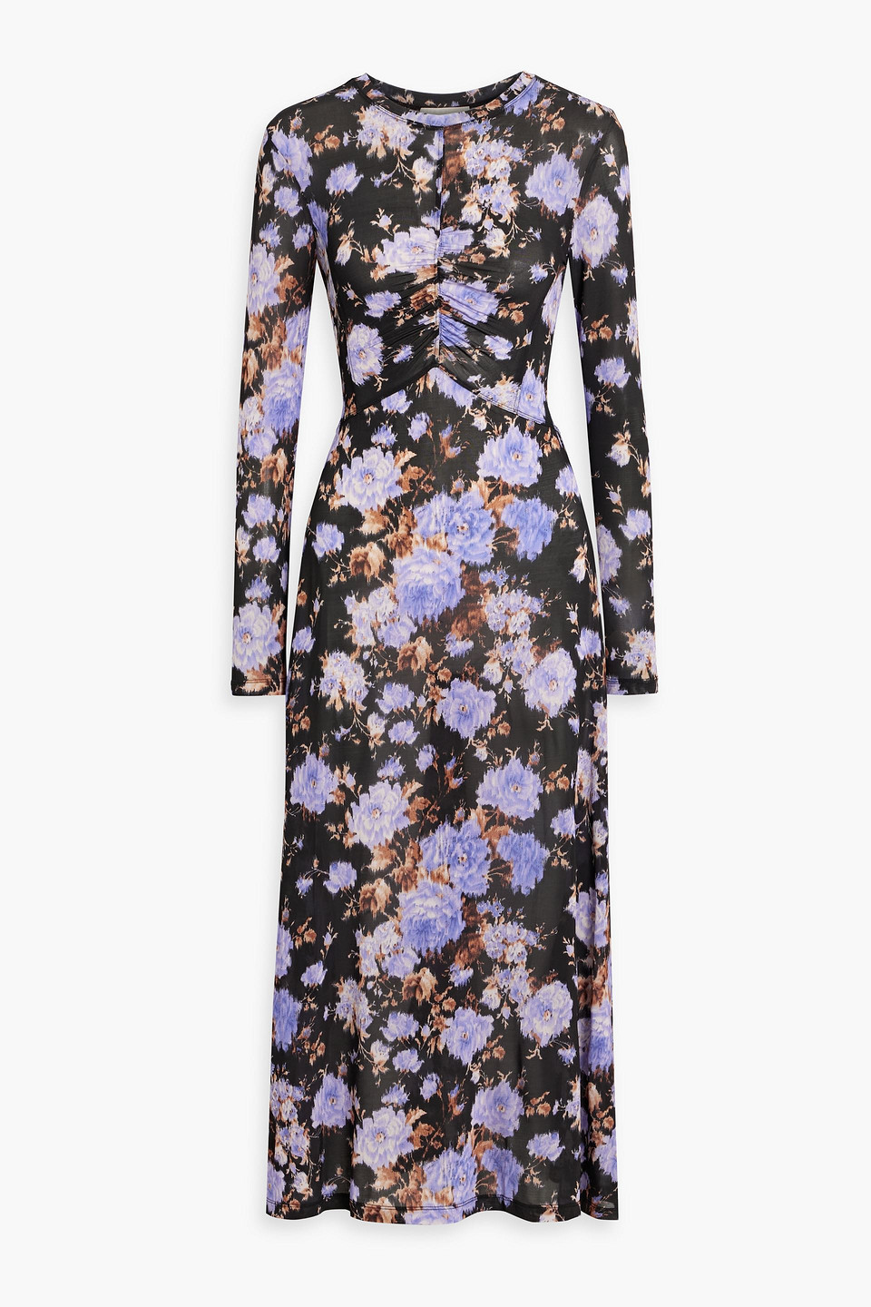Ulla Johnson Naia Ruched Floral-print Stretch-jersey Midi Dress
