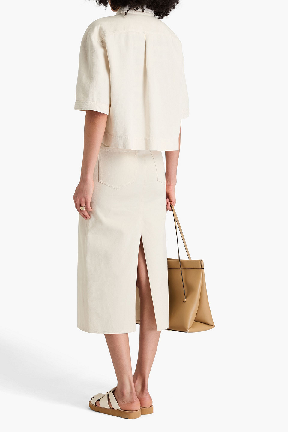  Brunello Cucinelli - Jeanshemd Mit Zierperlen - Weiß - It 36 