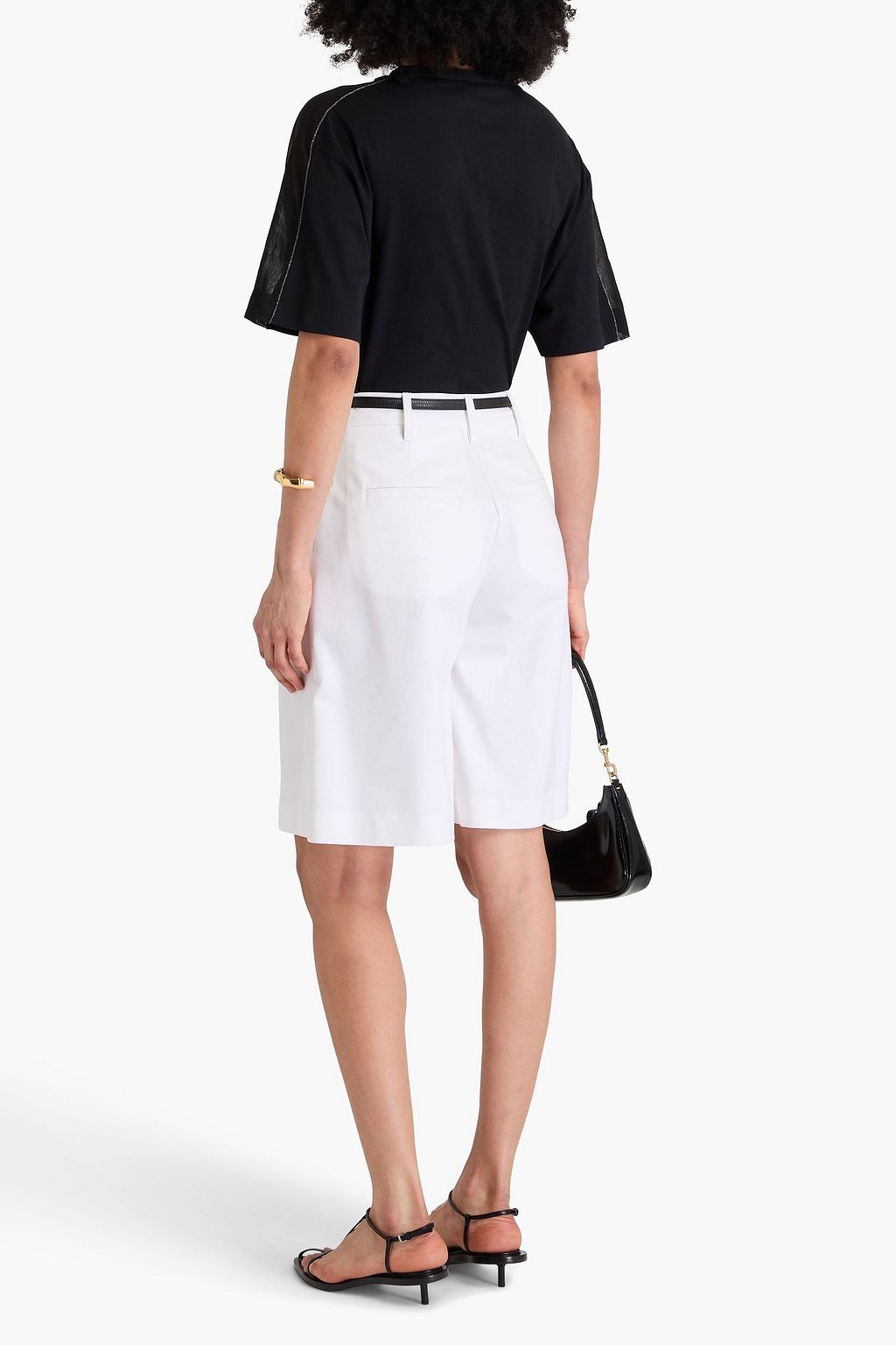 BRUNELLO CUCINELLI コットンジャージー Tシャツ ビーズ付き