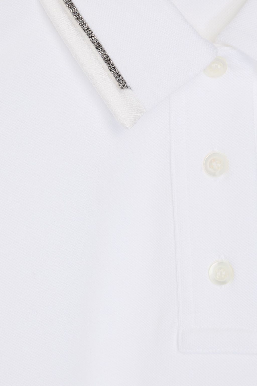 BRUNELLO CUCINELLI Poloshirt aus Baumwoll-Piqué mit Zierperlen