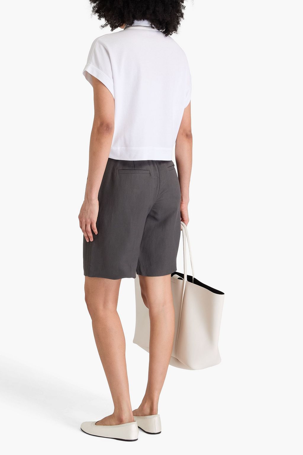 BRUNELLO CUCINELLI Poloshirt aus Baumwoll-Piqué mit Zierperlen