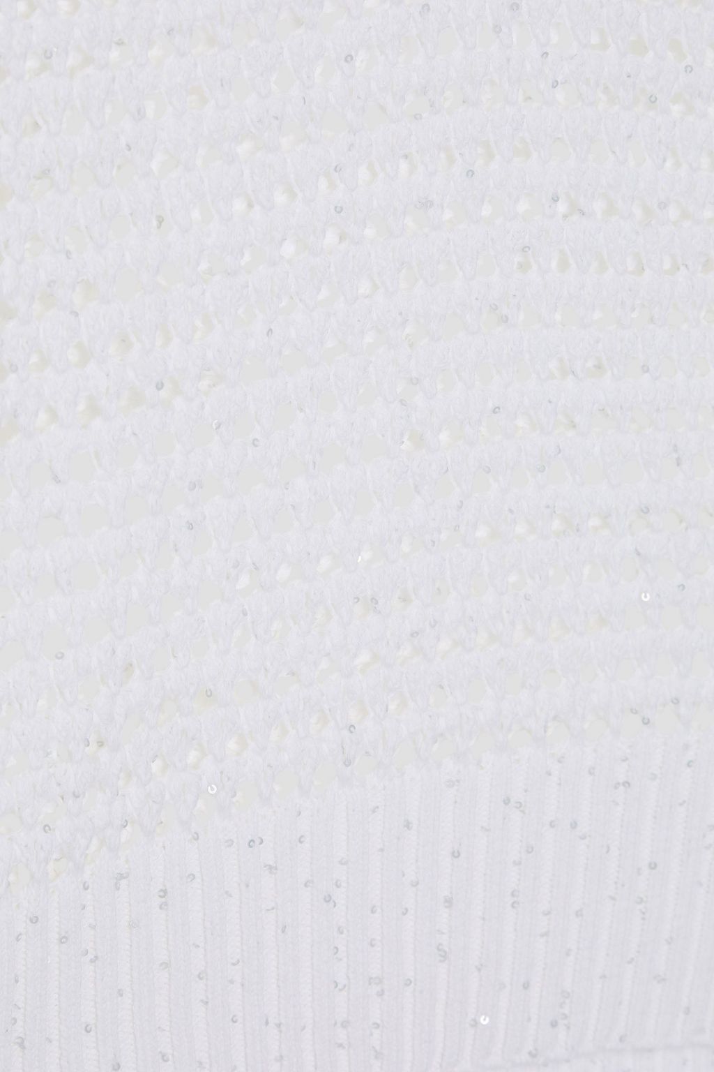 BRUNELLO CUCINELLI Sequin-embellished open-knit cotton-blend tank