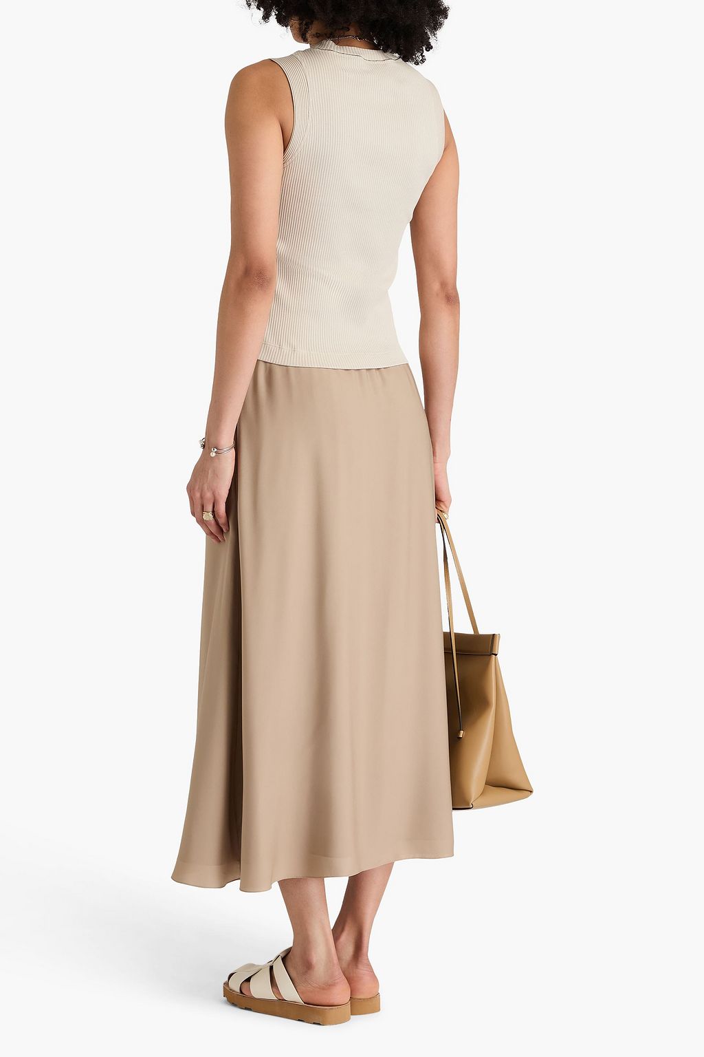 BRUNELLO CUCINELLI Bead-embellished ribbed cotton tank