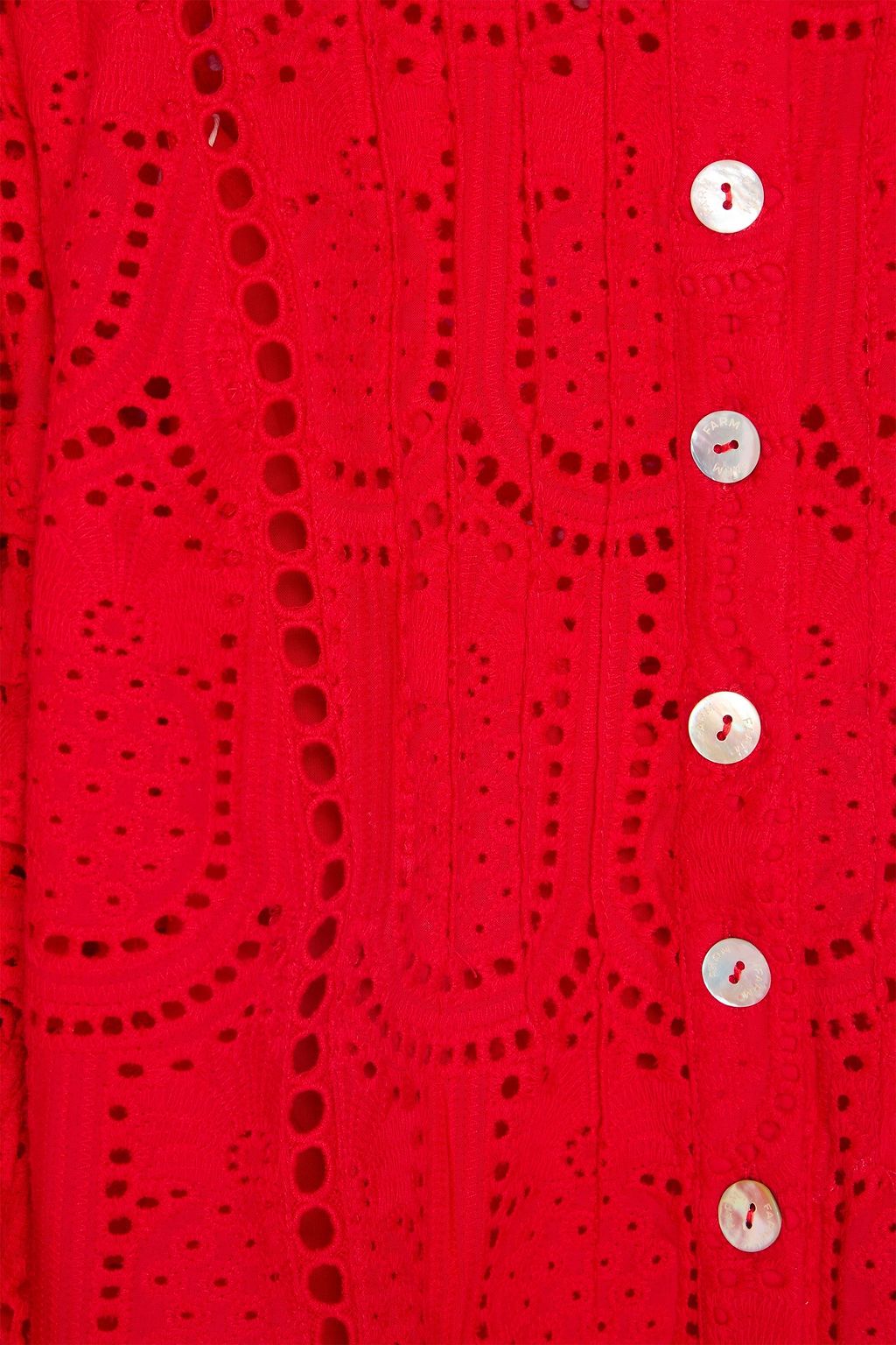 FARM RIO Pintucked broderie anglaise cotton shirt