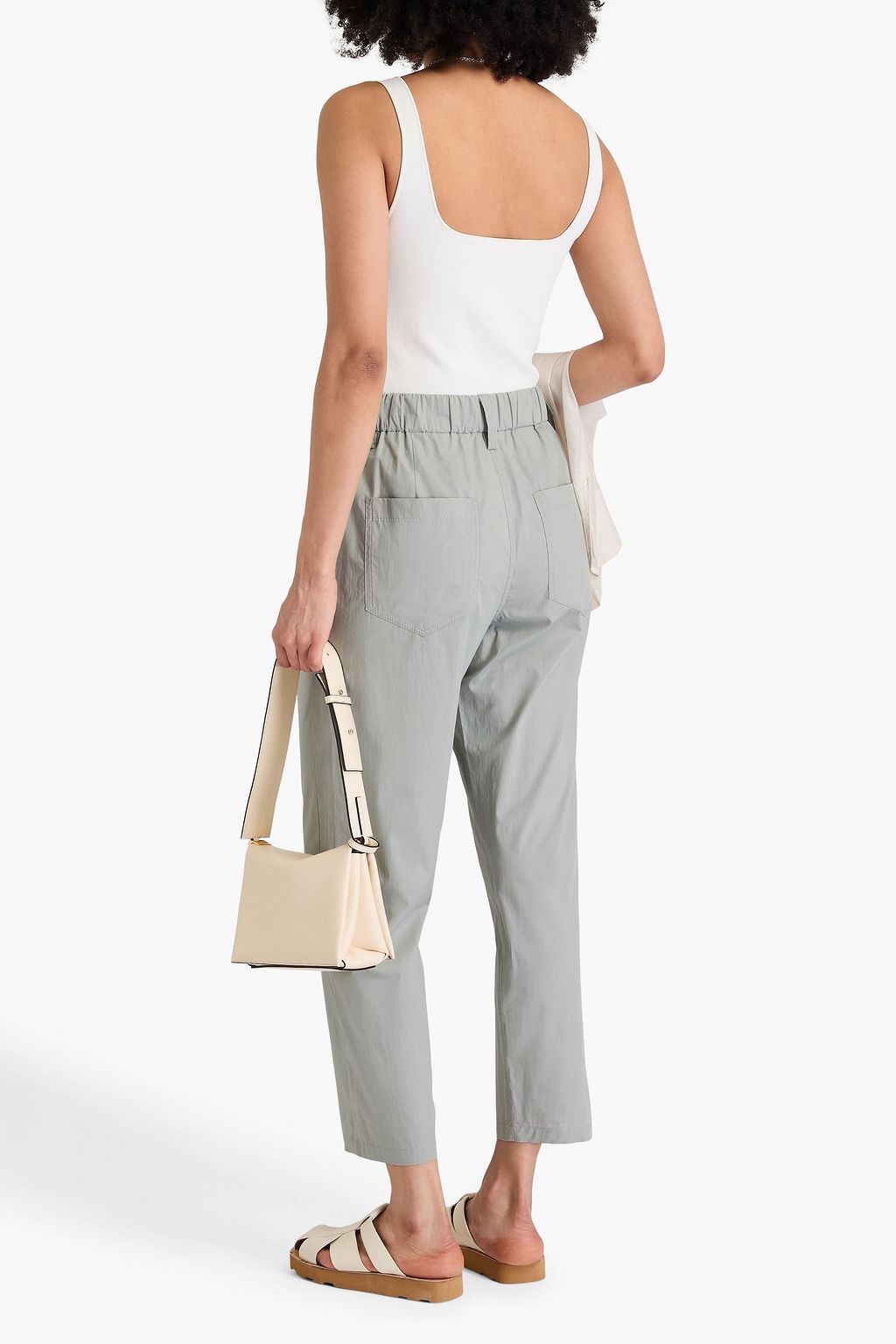 BRUNELLO CUCINELLI コットンポプリン テーパードパンツ