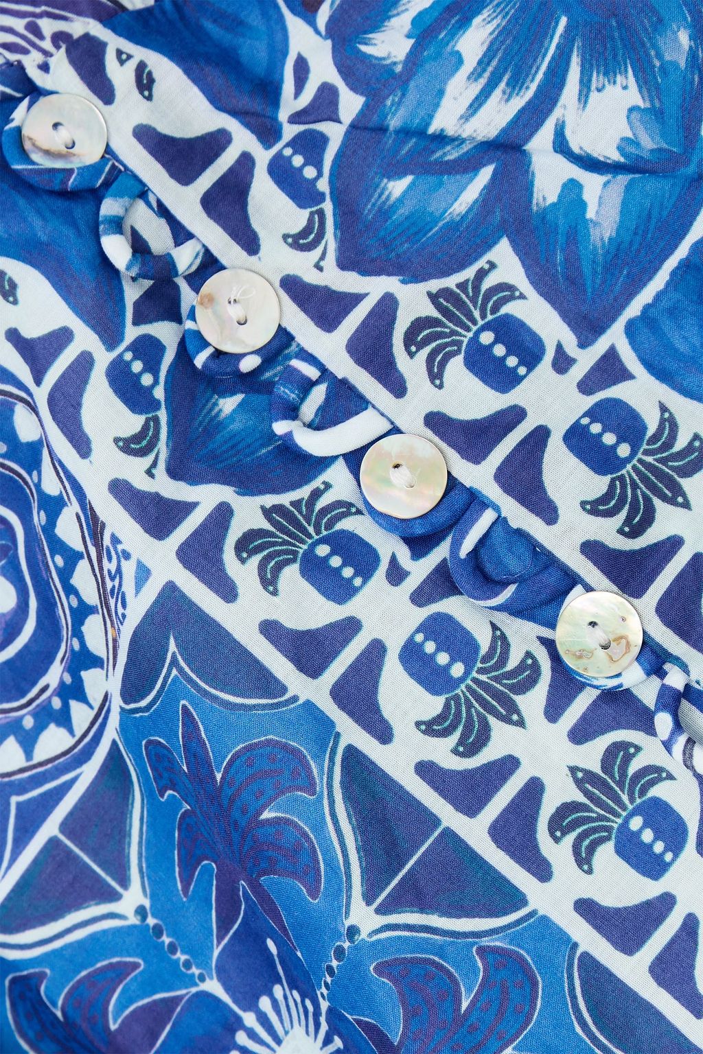 FARM RIO Printed cotton-voile top