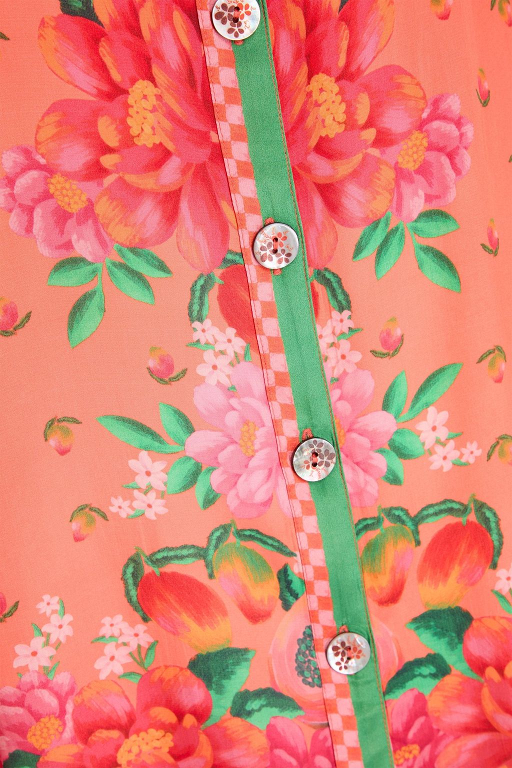 FARM RIO Floral-print satin shirt