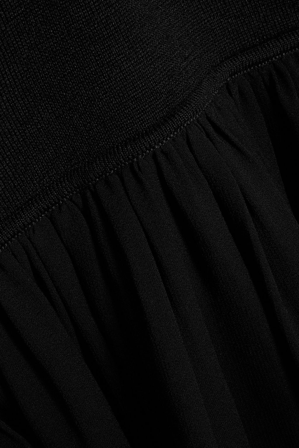ULLA JOHNSON Liana chiffon-paneled wool and silk-blend turtleneck top
