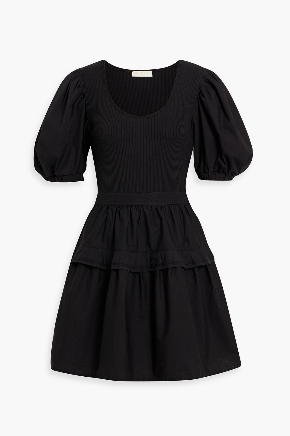 Ulla Johnson Tilda Ribbed Knit-paneled Poplin Mini Dress