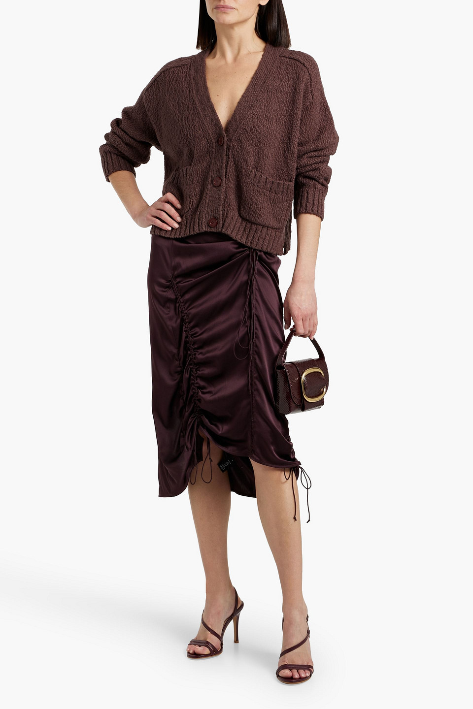 Cotton By Autumn Cashmere Cotton Cardigan In Brown