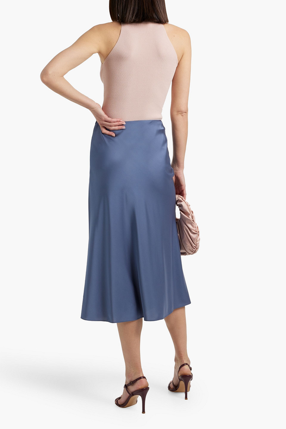 Autumn Cashmere Crystal-embellished Stretch-knit Top In Pink