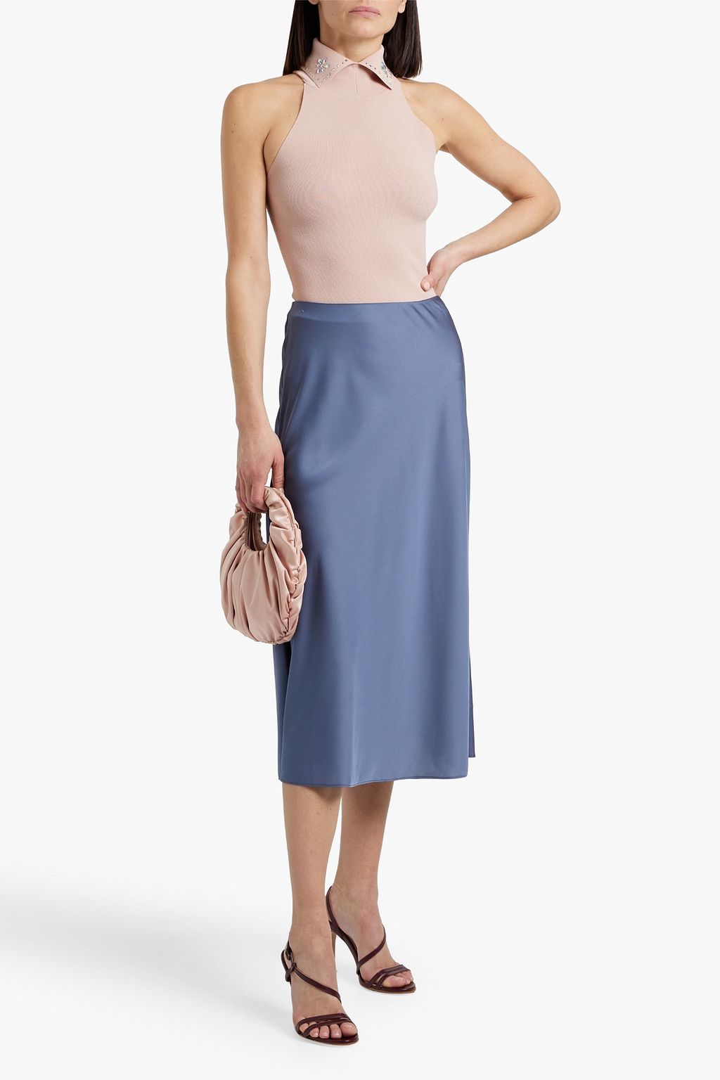 AUTUMN CASHMERE Crystal-embellished stretch-knit top