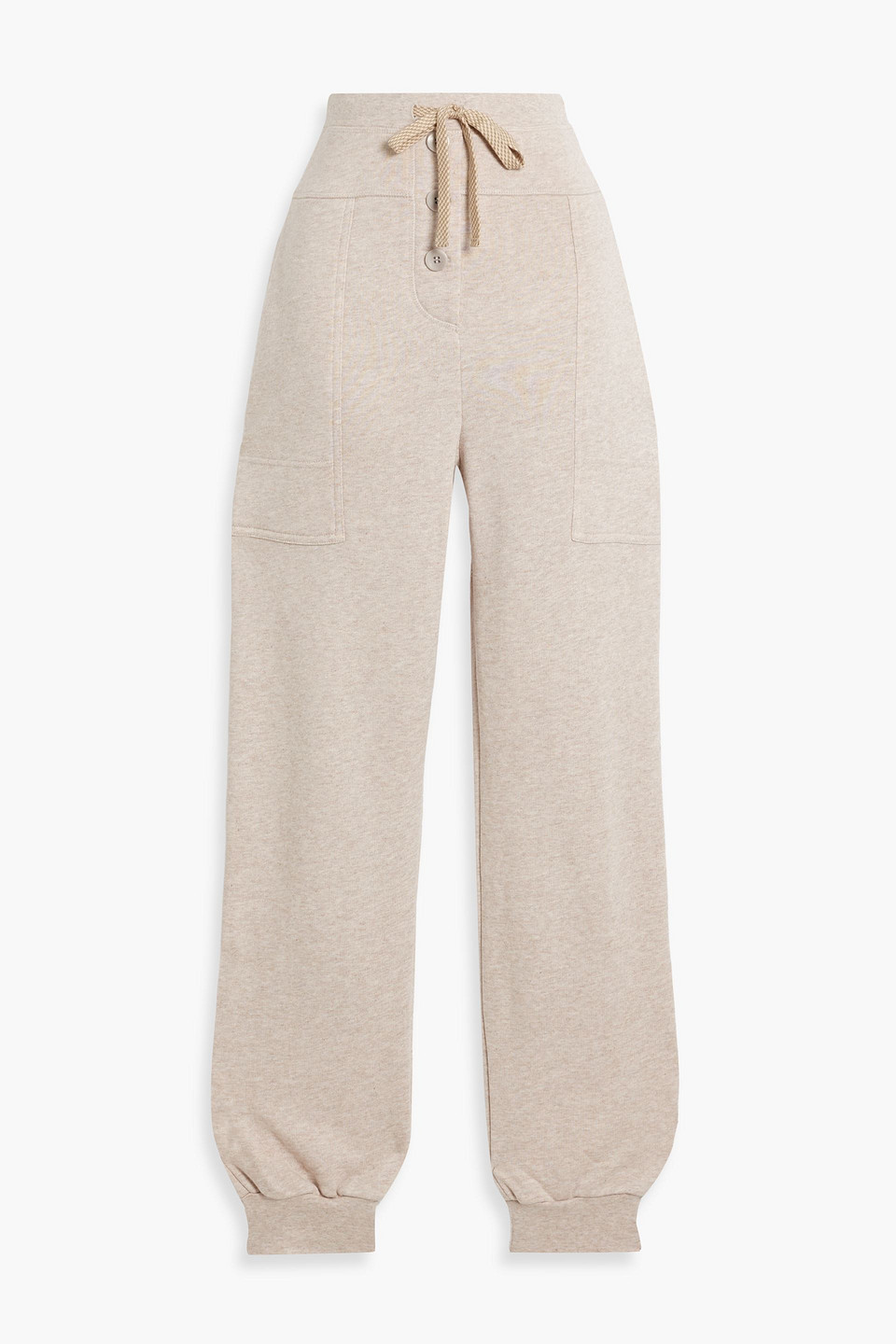 Calla French cotton-blend terry track pants
