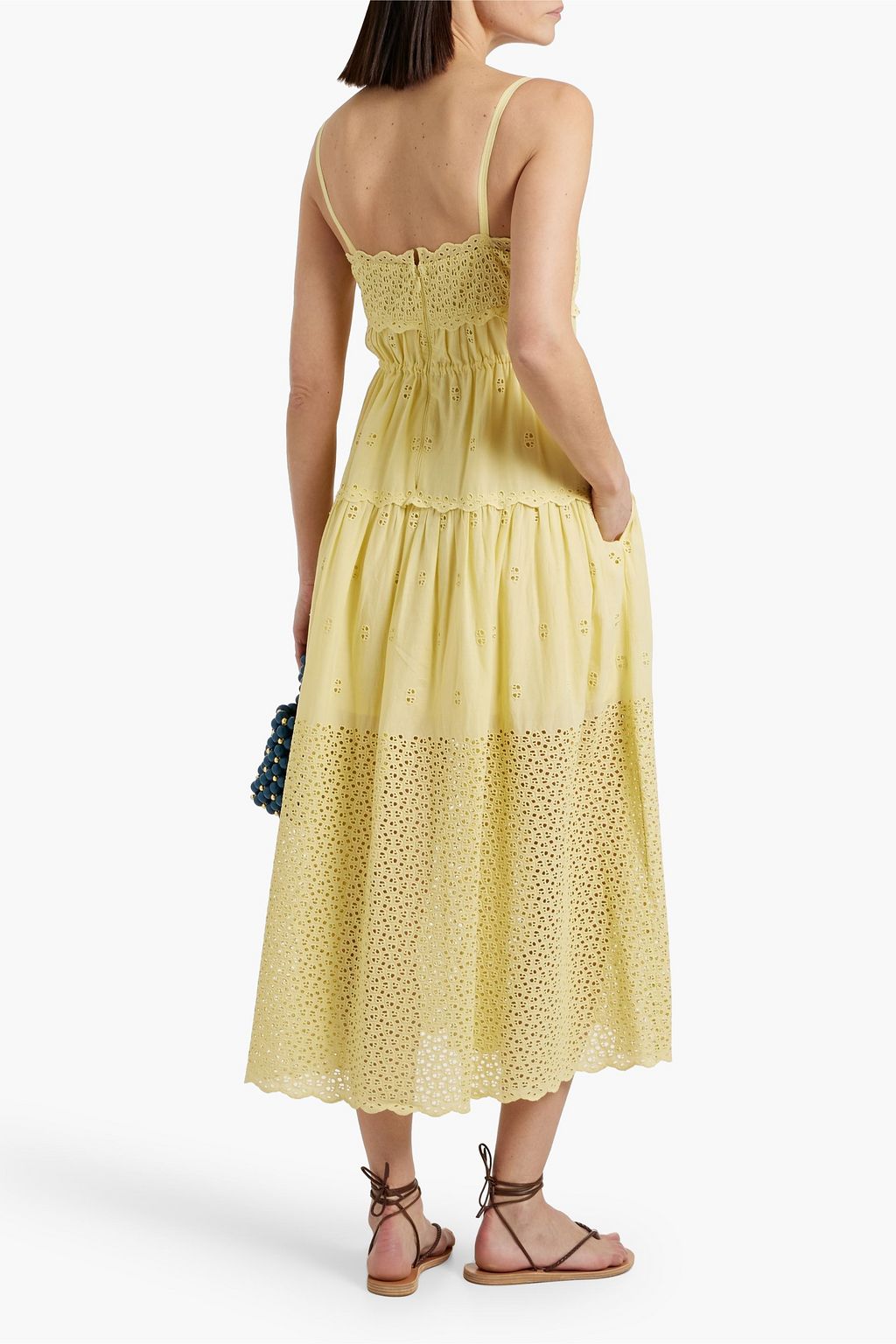 ULLA JOHNSON Isadore broderie anglaise cotton midi dress