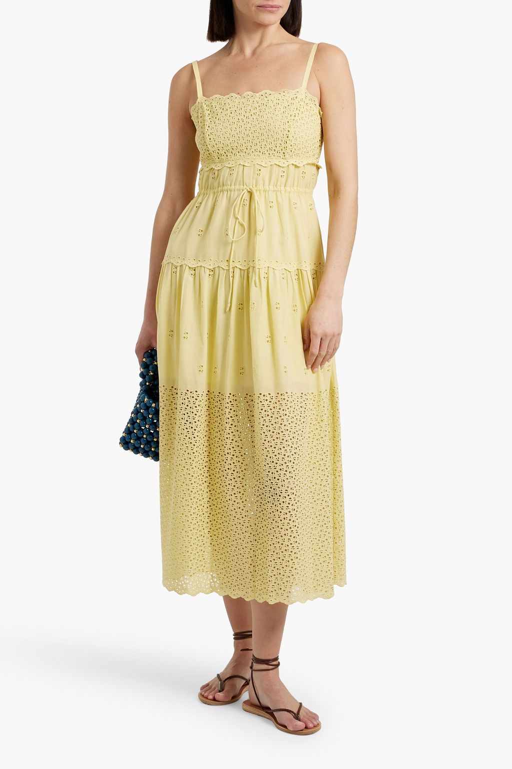 ULLA JOHNSON Isadore broderie anglaise cotton midi dress